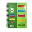 Тетрадь Subject, А5, 120 листов, 5 разделов, спираль, ПВХ обложка, клетка, 4 цвета