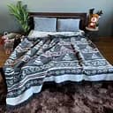 Плед покривало Bridge двосторонній Євро Ялиночки зимовий 200х220 Бавовна Сірий