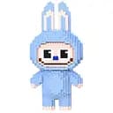 Детский конструктор Magic Blocks Зайчик Лабубу Голубой на 3132 детали (9184)