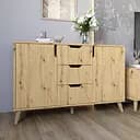 Комод у вітальню з ніжками в кольорі Горіх світлий М-ЗОН Борн 1200 Дуб артизан (MZN-031091)