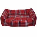 Диван для тварин Milord Danish прямокутний з бортиками розмір S червоний у клітинку (VR02//8843)