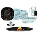 Сервиз Luminarc Carine Portoro Turquoise, 6 персон, 46 предметов, бирюзовый с черным (Q4442)