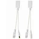 PoE адаптер пасивний (пара) Cablexpert UTP PoE адаптерний кабель 0.15 м телекомунікаційний білий (PP12-POE-0.15 м-W)