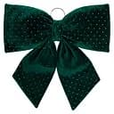 Бархатный бант для декора Yiwu со стразами на елку и двери 55×70 (см) Зеленый CR-2-9