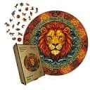 Деревянный пазл Мандала Льва, А5, Картонная коробка 35 элементов.