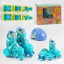 Ролики с защитой, размер 30-33, синий, PU колеса, переднее колесо со световыми эффектами, диаметр колес 6 см