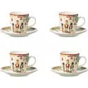 Комплект чашек с блюдцем J-line для эспрессо рождественские с щелкунчиком 4 шт. (49320)