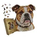 Деревянный фигурный пазл Мозаика Бульдога, А3, Картонная коробка 200 элементов