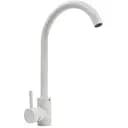 Смеситель кухонный Platinum 56 B NESP (3008 А) поворотный однорычажный из нержавеющей стали белоснежный