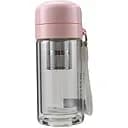 Термос стеклянный Hexagram 240 мл с двойными стенками и заварником, розовый Yiwu HP-14-40P