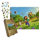 Деревянный фигурный пазл Minecraft (Майнкрафт) геймерский, А2, Картонная коробка 300+ элементов