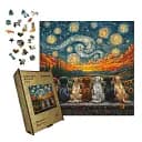 Деревянный фигурный пазл Щенки Ван Гога, А2, Деревянная коробка 300+ элементов