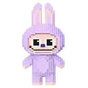 Детский конструктор Magic Blocks Зайчик Лабубу Сиреневый на 3132 детали (9188)