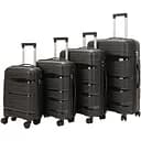 Набір валіз 4в1 ABS-пластик з кодовим замком і телескопічною ручкою чорний (PP002)