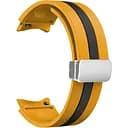 Ремінець для Samsung Galaxy Watch 4 44mm - жовто-гірчично-чорний ширина кріплення 20мм силікон Watchbands Cls-way (W48-3WB87528969)