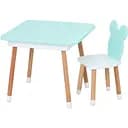 Столик со стулом Bambi "Мишка" 07-025B-BOX с бирюзовым ящиком