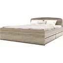 Ліжко двоспальне Еверест Асторія з двома ящиками 160х200 см сонома + трюфель (EVR-2489)