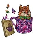 Пазл деревянный Лисичка в чашечке, А5, Деревянная коробка 35 элементов