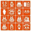 Набір трафаретів для біо-тату Labubu labubu _simple-16