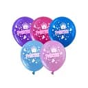 Кулька повітряна латексна з принтом (30 см, 5 шт.) Princess