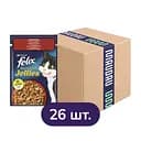 Влажный корм для кошек Felix Sensations с говядиной и томатами 2.21 кг (26 шт. х 85 г)