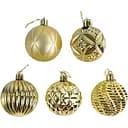 Набір новорічних прикрас 36 іграшок на ялинку різних текстур, золотого кольору (161576)