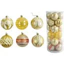 Набір новорічних прикрас 24 блискучі іграшки на ялинку, золотого кольору (160828)