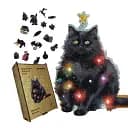 Деревянный фигурный пазл Пушистая Елка, А5, Картонная коробка 35 элементов