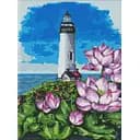 Алмазна мозаїка Ideyka Маяк з лотосами Анна Кулик на підрамнику 30х40 см (AMO7545)