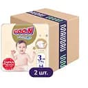 Упаковка подгузников для детей Goo.N Premium Soft 3 М (5-9 кг) на липучках унисекс 128 шт. (64 шт. х 2 шт.)