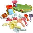 Песочный набор 913-328 с лодкой, мельницей, воронкой и формочками для ярких игр на пляже и в песочнице.