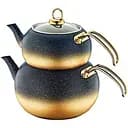 Чайник для плиты двухъярусный OMS Collection 8210-L 1.6 л и 3 л 4 предмета черно-золотой