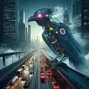 Деревянный пазл Птица киборг, А4, Картонная коробка 100 элементов