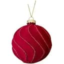 Елочный шарик Chomik волна велюр 8 см красная (5900779882034_1)