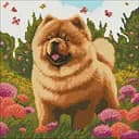 Алмазная мозаика Ideyka без подрамника Волшебный чау-чау AMC7838 40х40см