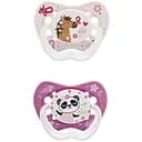 Силіконова пустушка Nip Чудове життя №3 Панда та Конячка, 16-32 міс., фіолетовий з рожевим, 2 шт. (31303)