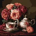 Набор для рисования по номерам "Троянди в темряві" Ideyka 40х40 см КНО3331