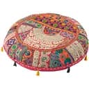 Пуф J-line ручная вышивка диаметр 80 см Бельгия розовый (41669)