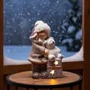 Новорічна фігурка з підсвіткою Дівчинка з ведмежам із фарфору 12×7×20 (см) новорічний декор Yiwu CR-5-5