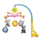 Карусель на кроватку XQT 729 музыка, 5 мягких подвесок, заводной механизм разноцветный