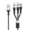 Кабель Hoco Combo Micro USB/Lightning/Type-C Xpress one pull three charging cable X26 черно золотой