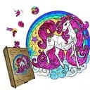 Пазл деревянный Радуга Единорога, А3, Картонная коробка 200 элементов