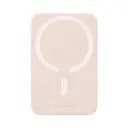 Магнитный портативный павербанк с беспроводной зарядкой Baseus Magnetic 20 W 6000 mAh для iPhone розовый