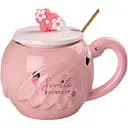 Чашка керамическая Happy Life Фламинго с крышкой и ложкой Smile 500 мл HPCY8276SM