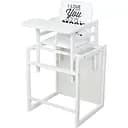 Стільчик для годування Ommi Color білий 2 в 1 із натуральних матеріалів, із підніжкою, до 25 кг