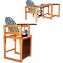 Стільчик для годування Капитошка №1141 Клітинка для годування та ігор, оббивка шкірзам, сірий зі світло-коричневим