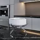 Салатник порцеляновий на металевій підставці Ø16 (см) тарілка для салату салатниця Срібло Yiwu LB-1568S