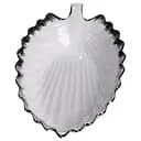 Фарфоровое блюдо для сервировки стола в форме листьев 41×20×6.5 (см) блюдо для подачи закусок Белый с серебром Yiwu 2551-1S