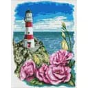 Алмазна мозаїка Маяк з еустомами Анна Кулик Ідейка AMO7611 30х40 см