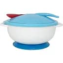 Тарелка на присоске с термоложкой и крышкой Mega Zayka MGZ-0101 (Blue)